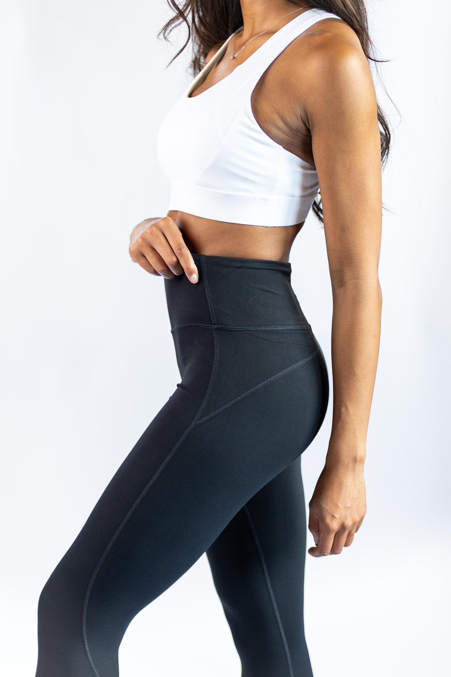 Black High waisted ¾ Length Leggings