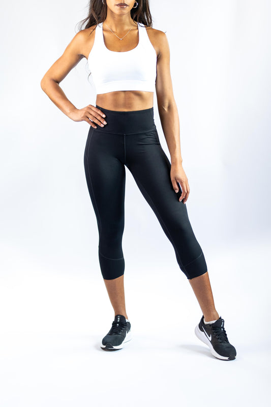 Black High waisted ¾ Length Leggings